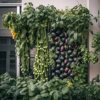 This image captures the sense of innovation and creativity that comes from growing a garden vertically up the side of a building on a bustling city street. The garden is filled with vibrant plants and flowers that thrive in the urban environment. The image conveys the sense of beauty and possibility that comes from seeing something unexpected and unconventional growing in the heart of the city.