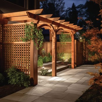 This wood in creating outdoor structures showcase image highlights the importance of wood in creating outdoor structures by showcasing different types of wooden fences, gates, and pergolas. The proper lighting and composition techniques emphasize the beauty and functionality of these structures, showcasing the versatility and durability of wood as an outdoor building material.