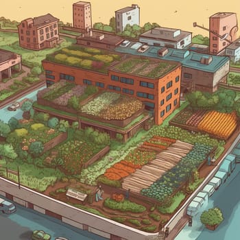 Experience the potential for urban farming to diversify our food systems with this image of an urban farm that has a dedicated area for growing edible and medicinal mushrooms. This approach to farming showcases the importance of sustainable agriculture and inspires a sense of environmental stewardship. The image captures the beauty and potential for innovation in urban farming.