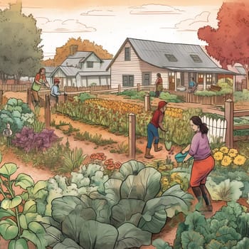 This image captures the sense of history and culture that can be found in a community garden, showing each plant and flower telling a unique story about the people and communities that have tended to it over the years. The garden is a testament to the power of community and the importance of preserving traditions and knowledge, and the image conveys the sense of pride and connection that comes from being a part of a garden with a rich and storied history.