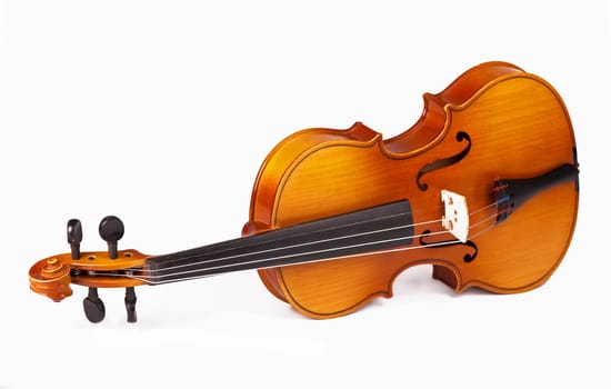 Fiddle violin on white background, a symbol of classical music