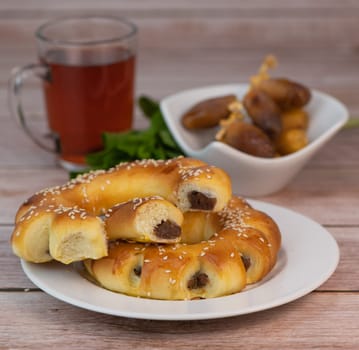 Recipe Maarouk of Aleppo, soft brioche with date paste, High quality photo