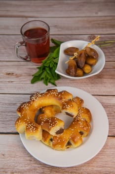 Recipe Maarouk of Aleppo, soft brioche with date paste, High quality photo