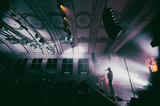 MELBOURNE, AUSTRALIA - MAY 5: Australian music group Holy Holy perform their 'Messed Up' national tour at The Northcote Theatre on May 5 2023 in Melbourne, Australia