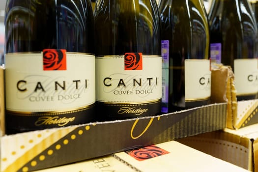 Tyumen, Russia-February 25, 2023: Bottle of Canti cuvee dolce, produced by Fratelli Martini which was established in 1947