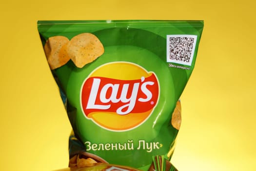Tyumen, Russia-January 06, 2023: Lays potato chips, a popular American brand founded in 1932