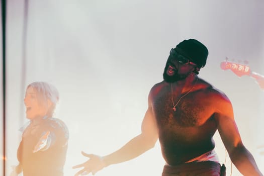 MELBOURNE, AUSTRALIA - MAY 5: Australian music group Holy Holy perform their 'Messed Up' national tour at The Northcote Theatre on May 5 2023 in Melbourne, Australia