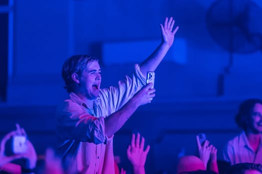 MELBOURNE, AUSTRALIA - MAY 5: Australian music group Holy Holy perform their 'Messed Up' national tour at The Northcote Theatre on May 5 2023 in Melbourne, Australia