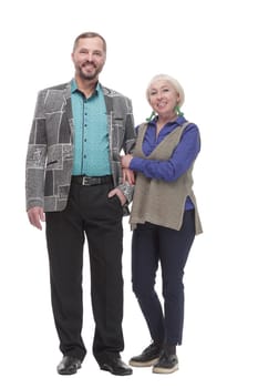 in full growth. happily married couple. isolated on a white background.