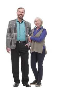 in full growth. happily married couple. isolated on a white background.