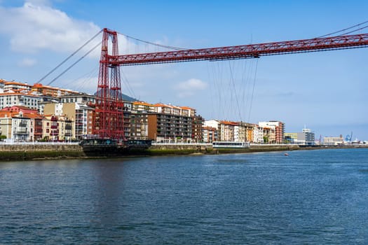 The Bizkaia suspension transporter bridge Puente de Vizcaya in Portugalete, Basque Country, Spain