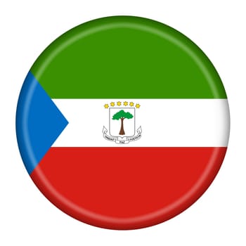An Equatorial Guinea flag button 3d illustration with clipping path