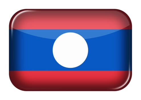 A Laos web icon rectangle button with clipping path 3d illustration