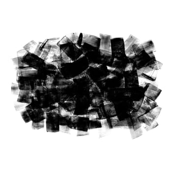 Black brush strokes isolated on a white background. Stock design element