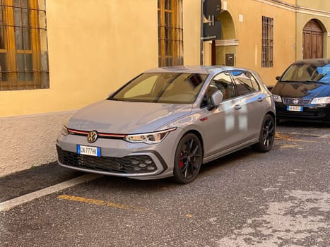 Cremona, Italy - April 2023 VOLKSWAGEN GOLF 8 GTI 2.0 TSI 245cv DSG parked in the street