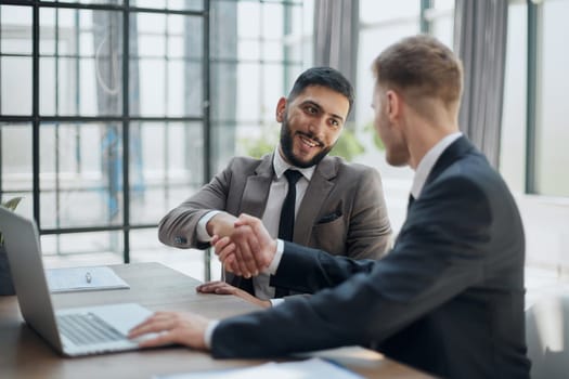 Business handshake and business people