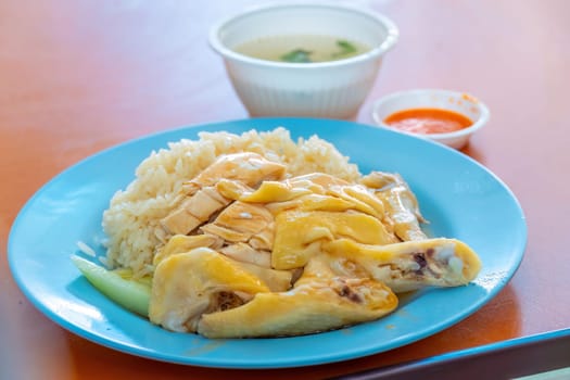Hainanese Chicken rice, famous singapore food 