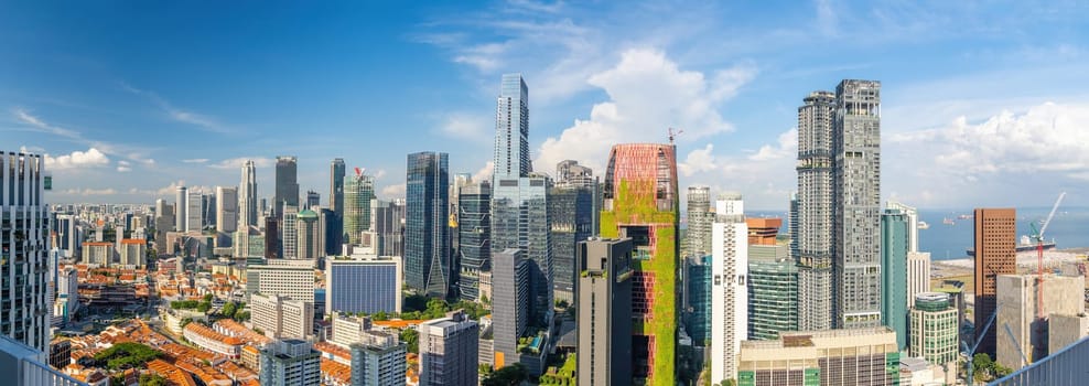 Downtown city skyline, cityscape of Singapore