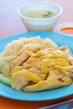 Hainanese Chicken rice, famous singapore food 