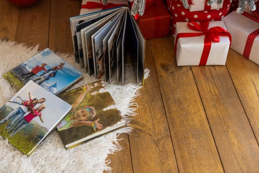 a photo album as a gift. View from above.