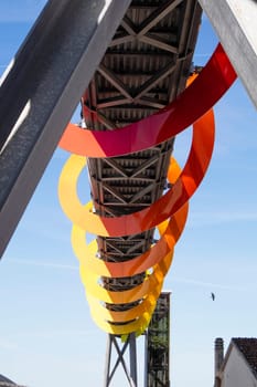 Photo documentation of the colorful pedestrian walkway in Peccioli Pisa Italy