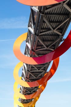 Photo documentation of the colorful pedestrian walkway in Peccioli Pisa Italy