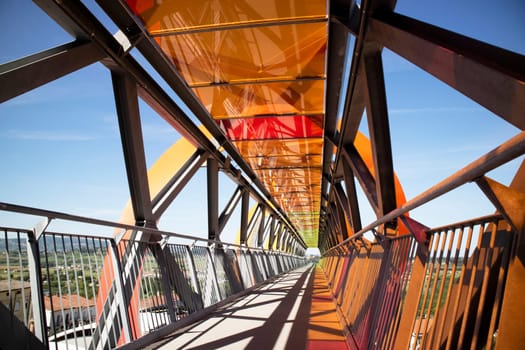 Photo documentation of the colorful pedestrian walkway in Peccioli Pisa Italy