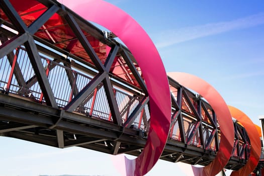 Photo documentation of the colorful pedestrian walkway in Peccioli Pisa Italy