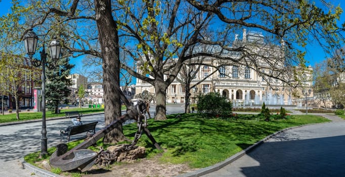 Odessa, Ukraine 02.05.2023. Theater Square in Odessa, Ukraine, on a sunny spring day