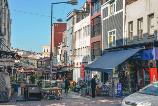 Istanbul, Türkiye, May 02, 2023: Street architecture in Istanbul