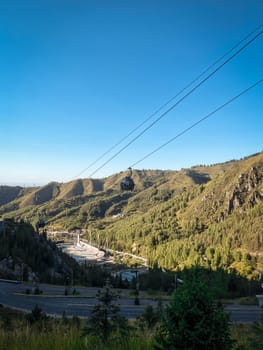 summer view of the mountains from the cableway.