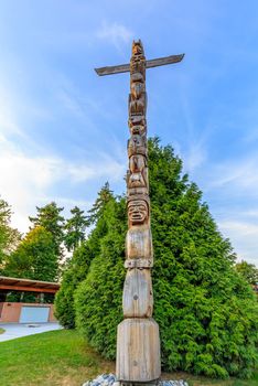 Totem Pole in Stanley Park, Vancouver, BC Canada