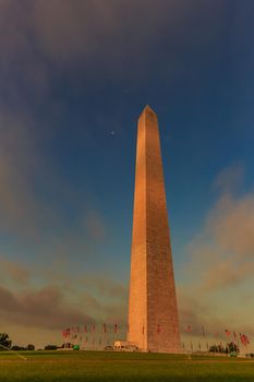 Washington Monument viewed in the early morning.