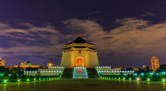 Taipei, Taiwan - March 27, 2015: Chiang Kai-shek Memorial Hall is a popular travel destination among tourists visiting Taiwan.