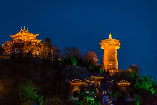 The largest Tibetan prayer wheel in the world, Shangri-La, Yunan province