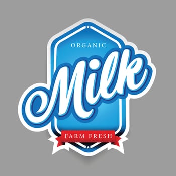 Fresh Milk sign vintage style illustration label