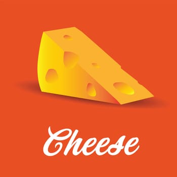 Cut of Cheese illustration on orange background