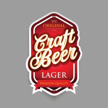 Craft Beer label Original Lager sign template