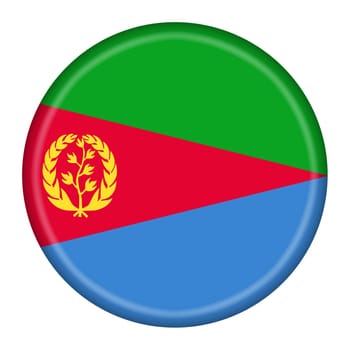 An Eritrea flag button 3d illustration with clipping path