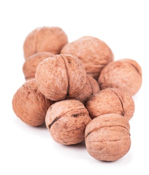 Fresh ripe Walnut isolated on a white background.