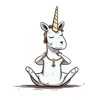 Cute Cartoon Baby Unicorn isolated on a transparent background. ideal for t-shirt prints, stickers, mugs, sublimation and scrapbooking paper. Ai generative