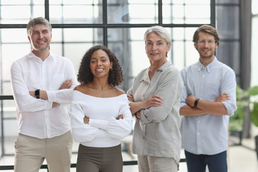 A group of young modern people in smart casual clothes