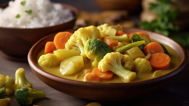 Vegan Curry dish, generative AI, AI generated