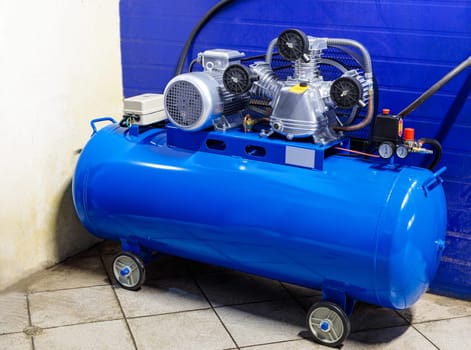 New air compressor in production. High quality photo