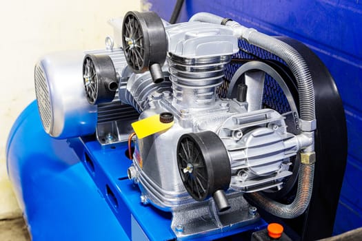 New air compressor in production. High quality photo