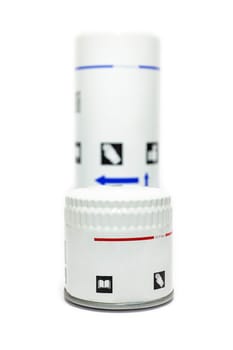 Oil filters for the compressor on a white background. High quality photo