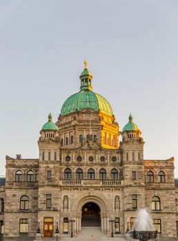 Parliament buildings located in Victoria, British Columbia, Canada.