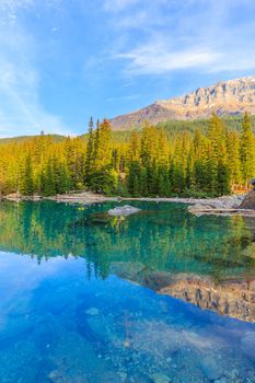 Idyllic Moraine Lake in Banff National Park, Canadian Rockies