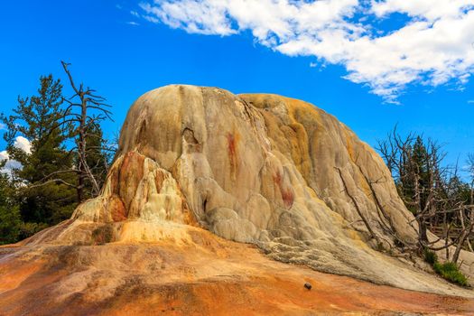 Orange Spring Mound at Mammoth Spring, in Yellowstone National Park