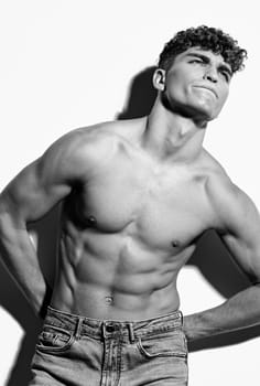 man arm background beautiful model fashion shirtless male studio sport stylish muscular bodybuilder beauty